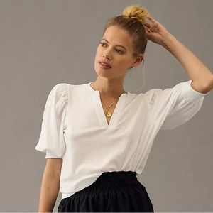 Nation LTD White Puff Sleeve Blouse